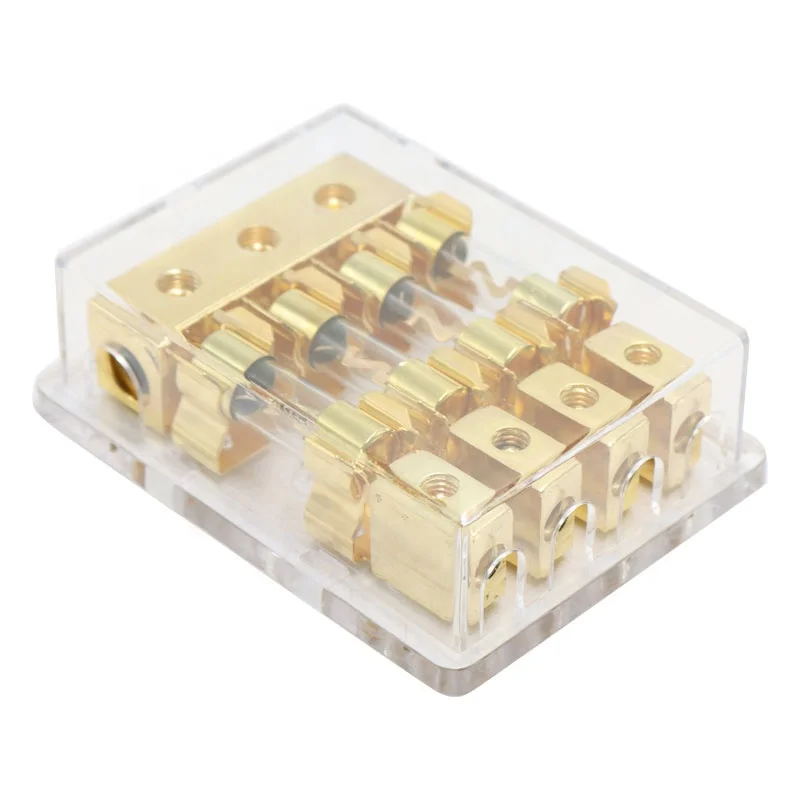PSF-AGU20 4 way 4P 4 position 3x4GA IN 4x8GA OUT Plastic Distribution Box Car Audio AGU Fuse Holder