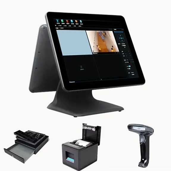 15 Inch 2GB/4GB+32GB/64GB Capacitive Touch Screen All In One Pos System Cash Register Pos Machine for Store