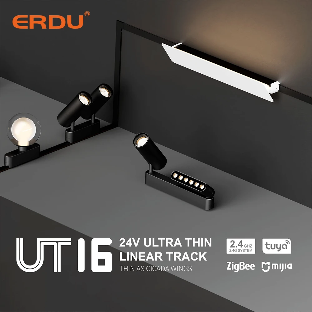 ERDU 24v Ultra Thin Led Belt Track Light Magnetic Belt Fabric Track Light Woven Track Lighting