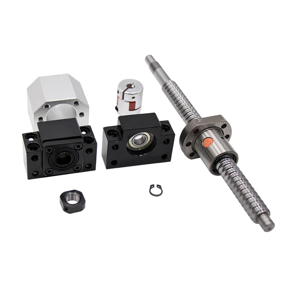 Fast shipping CNC parts SFU1610 set rolled ball screw machined450mm-700mm+flange nut+ DSG16h+BK12 BF12 end support+coupler