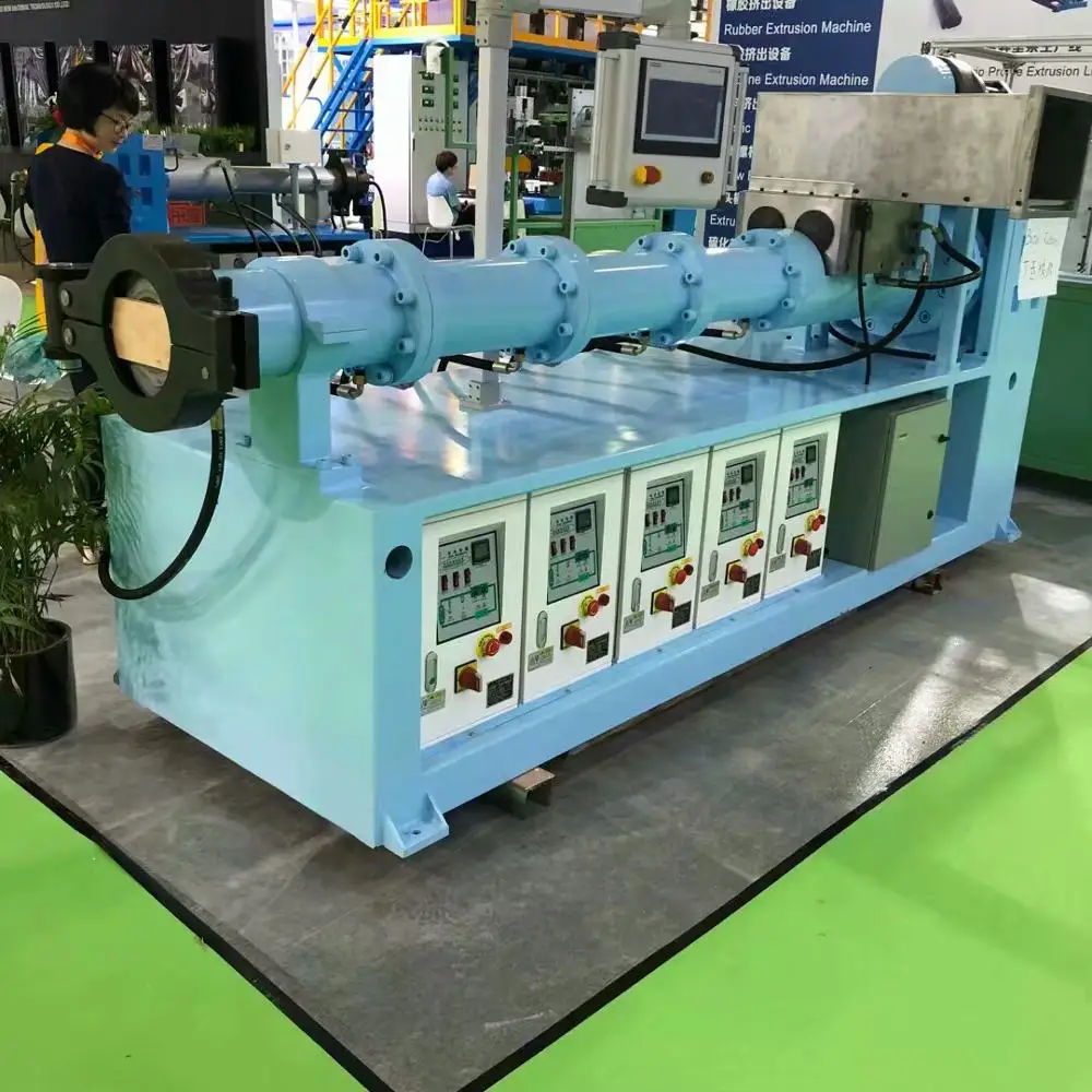 
75mm 20d Rubber Cold Feed Vacuum Extruder, Rubber Extrusion Microwave Continous Vulcanization Line 
