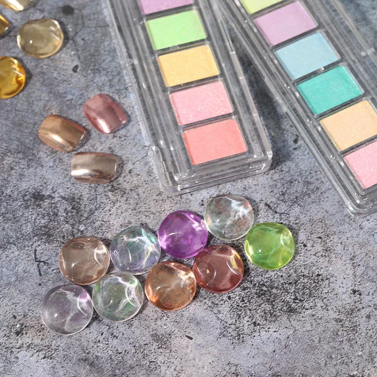 Personalized 6 Colors/box Solid Holographic Laser Aurora Nail Powder Magic Mirror Powder Nail Art Decoration