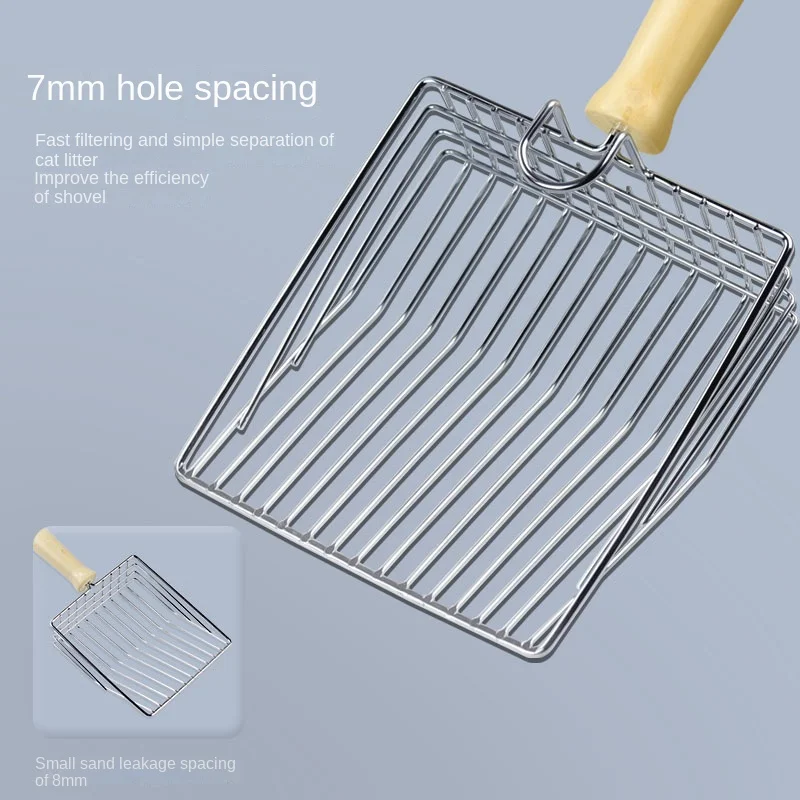 Красочный Металлический Набор для кошачьего туалета лопатка с большой деревянной ручкой совок