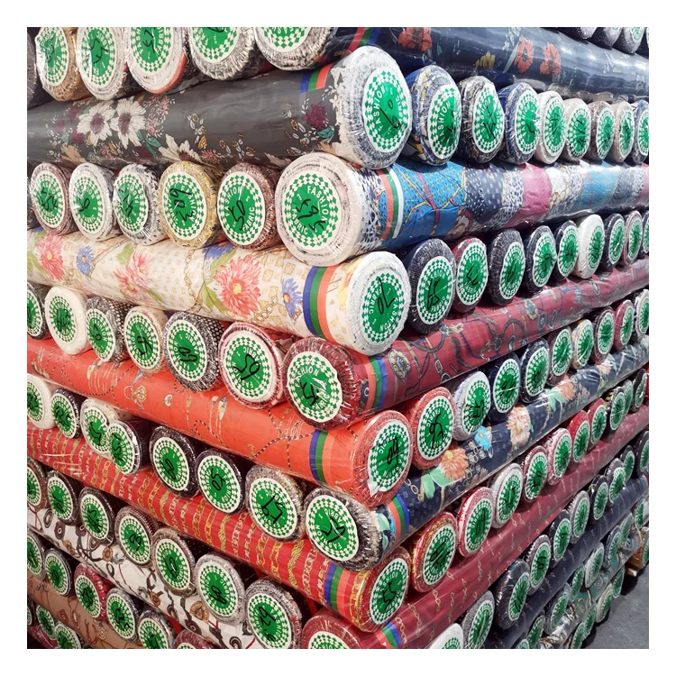 Shaoxing, недорогая ткань из полиэстера, эластичная, с принтом, для женского платья