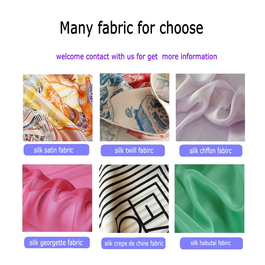 Bulk Italian silk scarves high quality head scarves wholesale ladies silk neck scarf