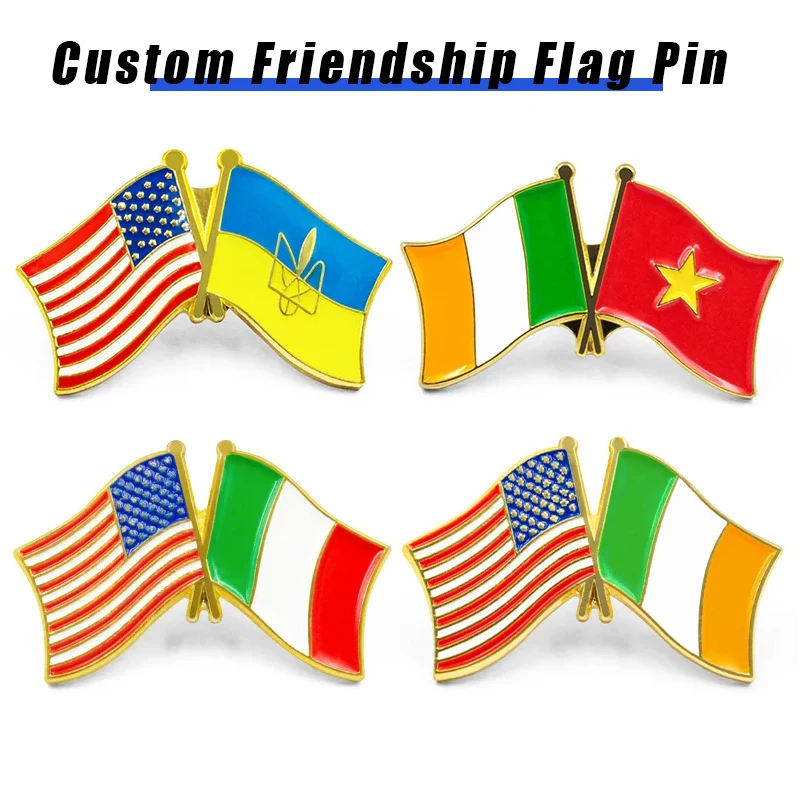 Wholesale Manufacture Customize Angel Brooch Hat Pins Custom Logo Bolivia Blank Metal Enamel Badge Lapel Flag Pin