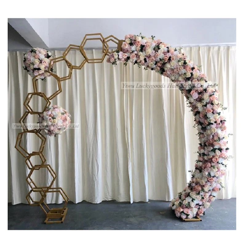 LFB1328 green Artificial flower arch backdrop set for wedding decoration