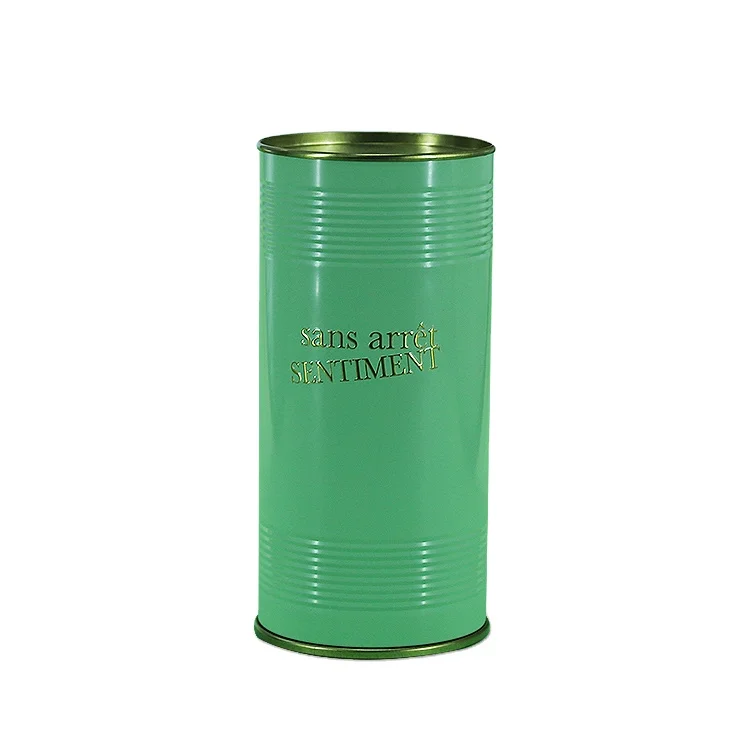 Round tin box perfume tinplate packaging box metal package