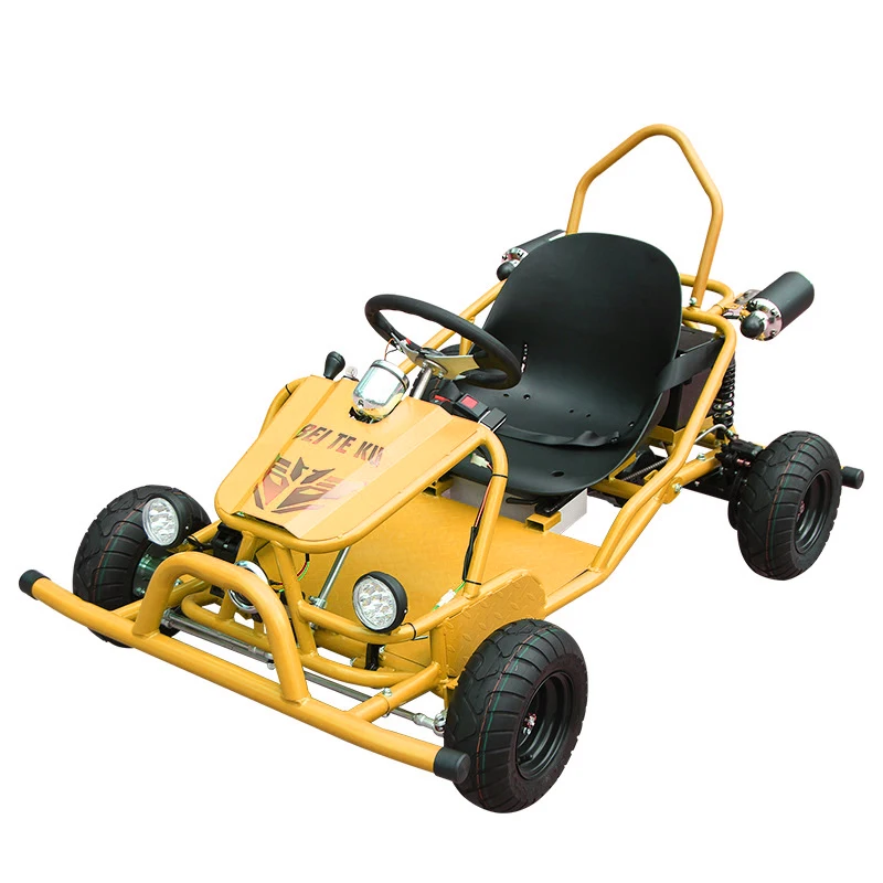 Electric single seat go kart Outdoor Race Pedal Go Karting Car for Kids and Adults, Adjustable Length and Height, Ride On Toys