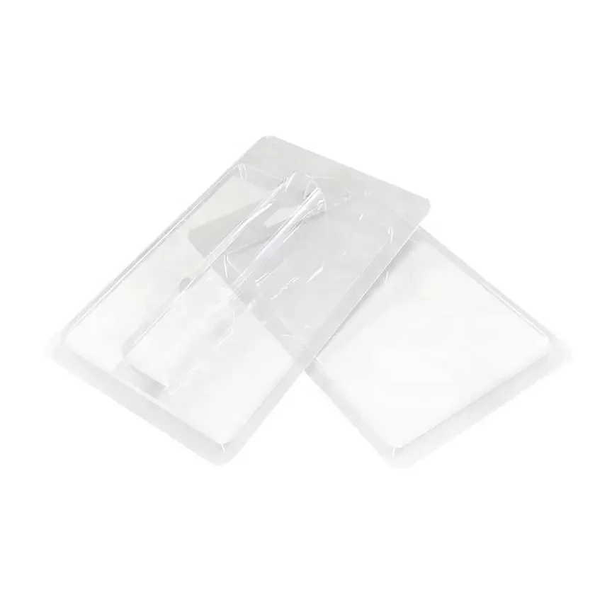 Customized Disposable Plastic Clamshell Edge fold Sliding Blister Card Pack Cardboard Boxes Print Paper Packaging