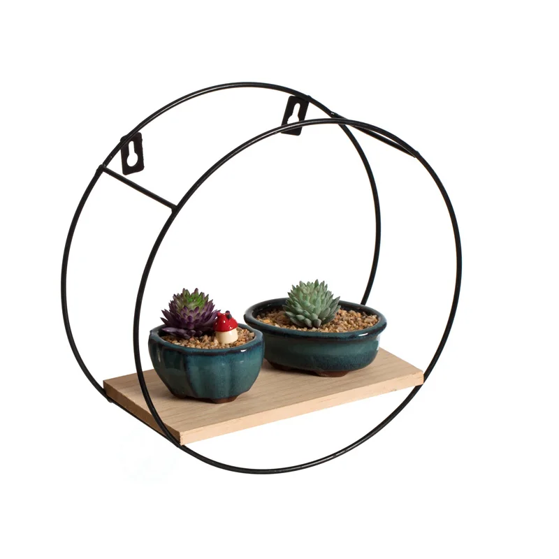 Customized Iron Metal Bamboo Round Hanging Rack Bathroom Tool Wall Hanging Rack Shelf For Home Decor