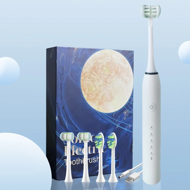 Индивидуальная умная электрическая зубная щетка для взрослых оптовая продажа трехсторонняя перезаряжаемая ультразвуковая путешествий