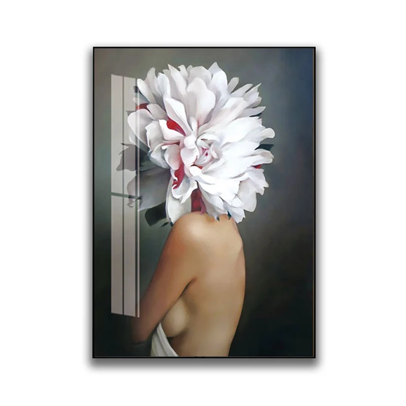 Abstract Modern Style Flower Like Woman  Crystal Porcelain Painting For Home And Hotel Decoration