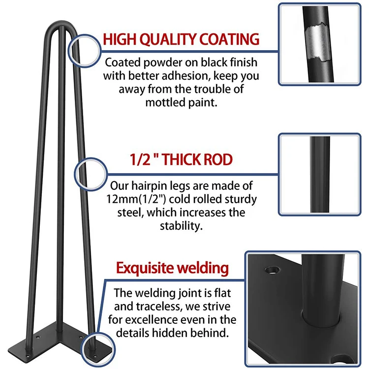 2021 Design Metal Hairpin Legs Coffee Table Table Metal Legs Firm Multi Color Hairpin Legs