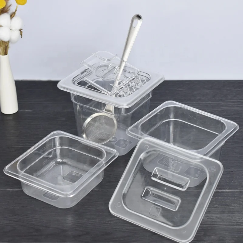 Restaurant Kitchenware catering Clear Plastic Polycarbonate PC Gastronorm Container Food Pan GN Pan