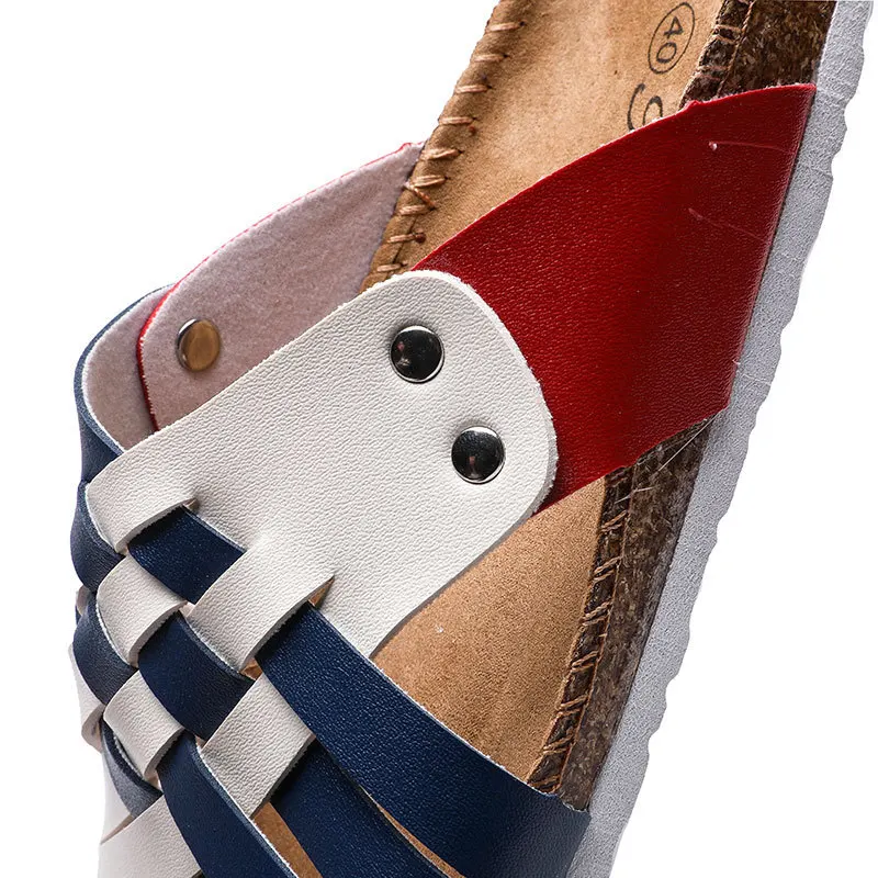 Popular Wooden Sandal For Man open toe Real Cork Sole slippers for men rubber