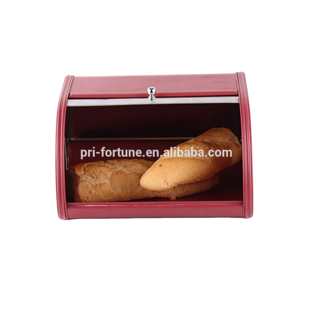 Kitchen Bread Box Bread Bin Red Novelty Storage Boxes & Bins Stainless Steel Food Container 1pc/ White Box Metal Round KOREAN