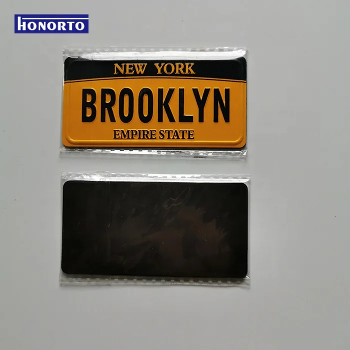 2021 Home Decor Custom Souvenir Metal Embossed License Plate USA Fridge Magnet