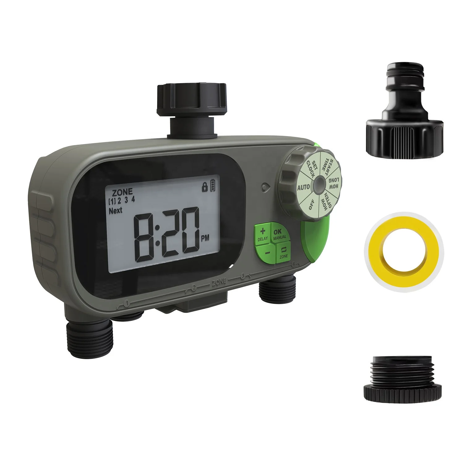 Factory OEM 4 Zone Water Hose Timer Automatic Irrigation Timer for Garden 4-Channel Digital Timer