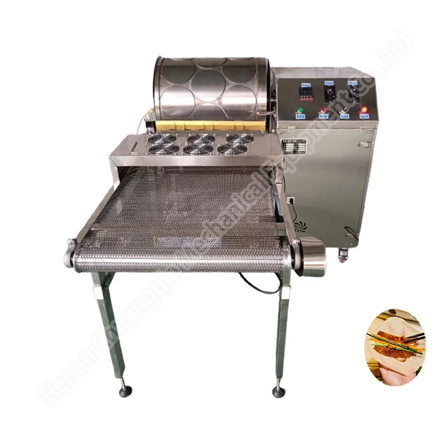 Stainless Steel Spring Roll Skin Machine 35cm 2 Heads Commercial Corn Tortilla Making