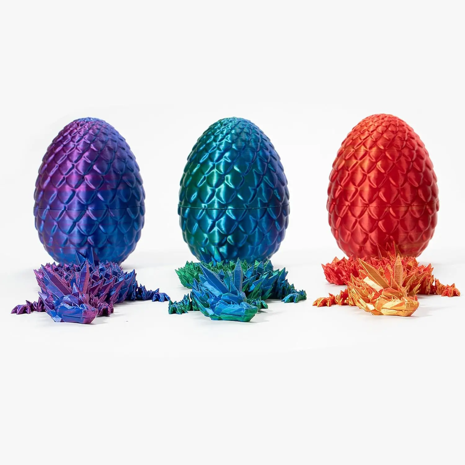 New products 2024 custom articulated 3d printed crystal dragon with dragon egg fidgets toys for kids