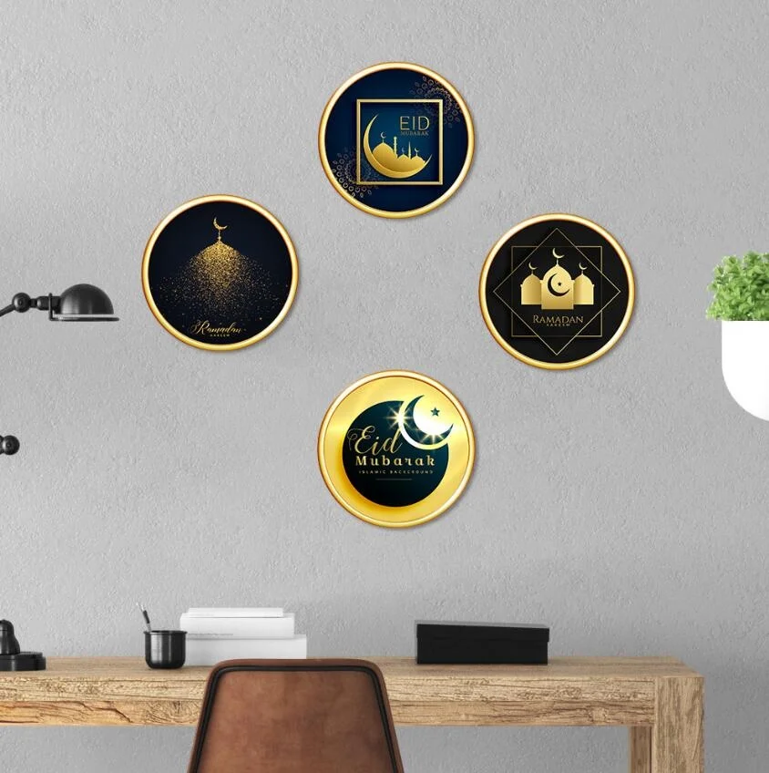 30*30cm Muslim Art Murals Muslim Stickers Calligraphy Islamic Wall Art Stickers DIY Decal For Living Room  Window Wall Sticker