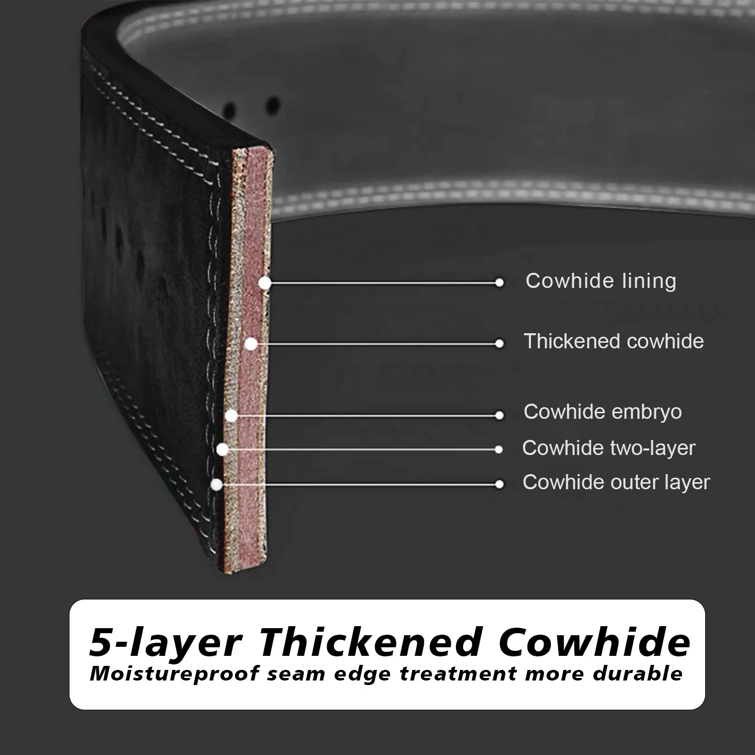 Ремень для тяжелой атлетики из воловьей кожи