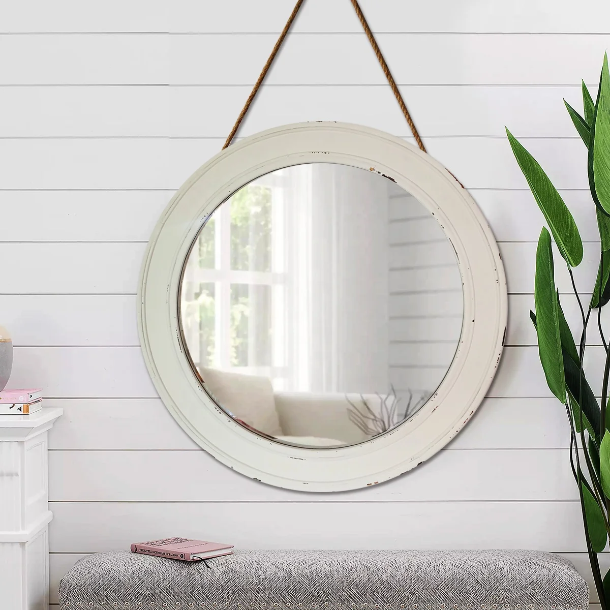 Hot Sale Bedroom Dresser Wooden Round Mirror for Hotels Homes