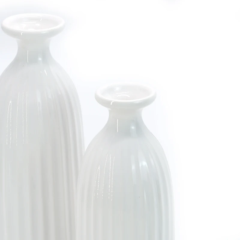 Flower Vase for Pampas Grass Eucalyptus Ceramic White Bud Vases
