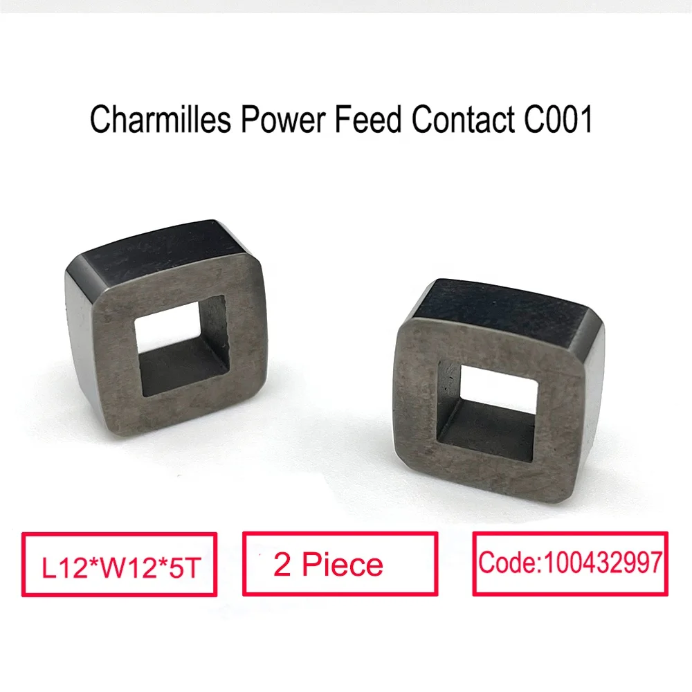 Charmilles Power Feed Contact C001 12*12*5T Tungsten Carbide Original Code 100432997 for Charmilles Low Speed Machine