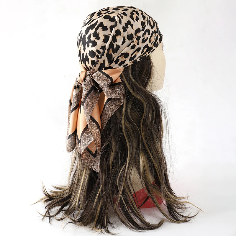 square scarf custom silk ladies bandana head palestine hijabs women dressing handkerchief scarves