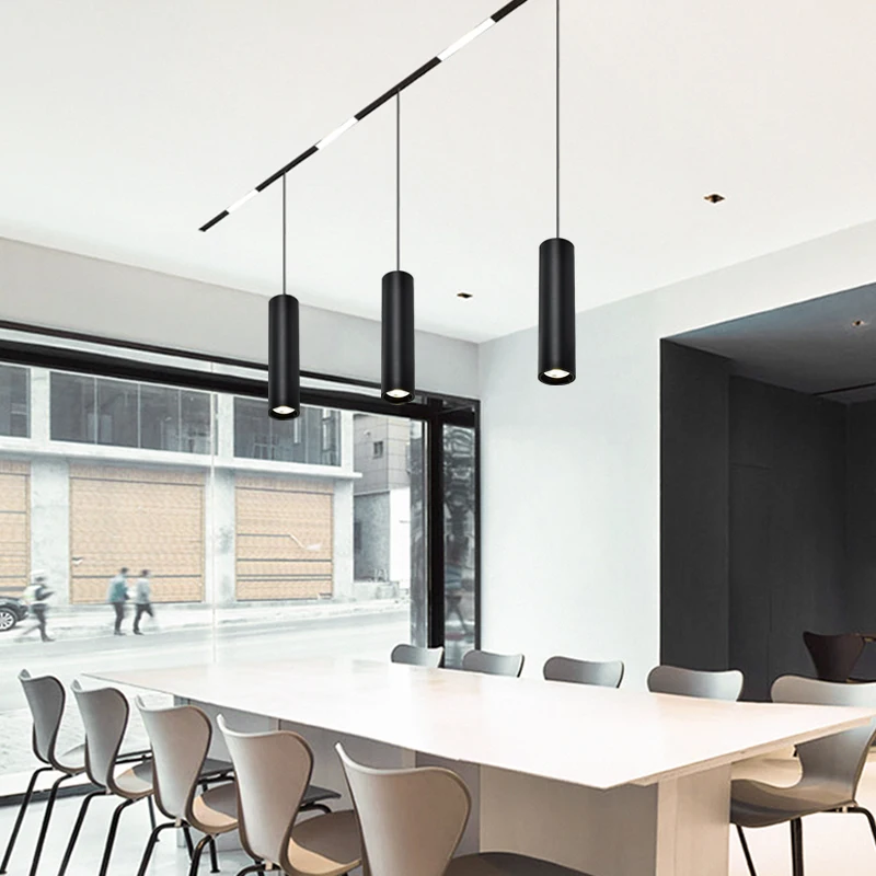 HUAYI High Brightness Modern Aluminum Black Color Indoor Home 9Watt Magnetic Rail LED Track