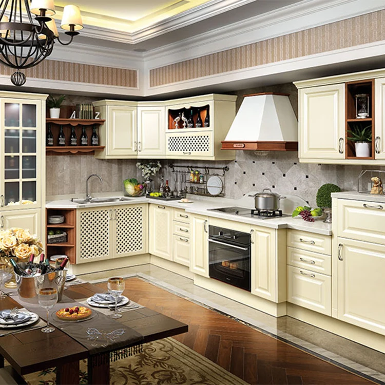 French style real stained maple wood  hardwood shaker solid wood new design cheap complete unit traditional kitchen cabinets