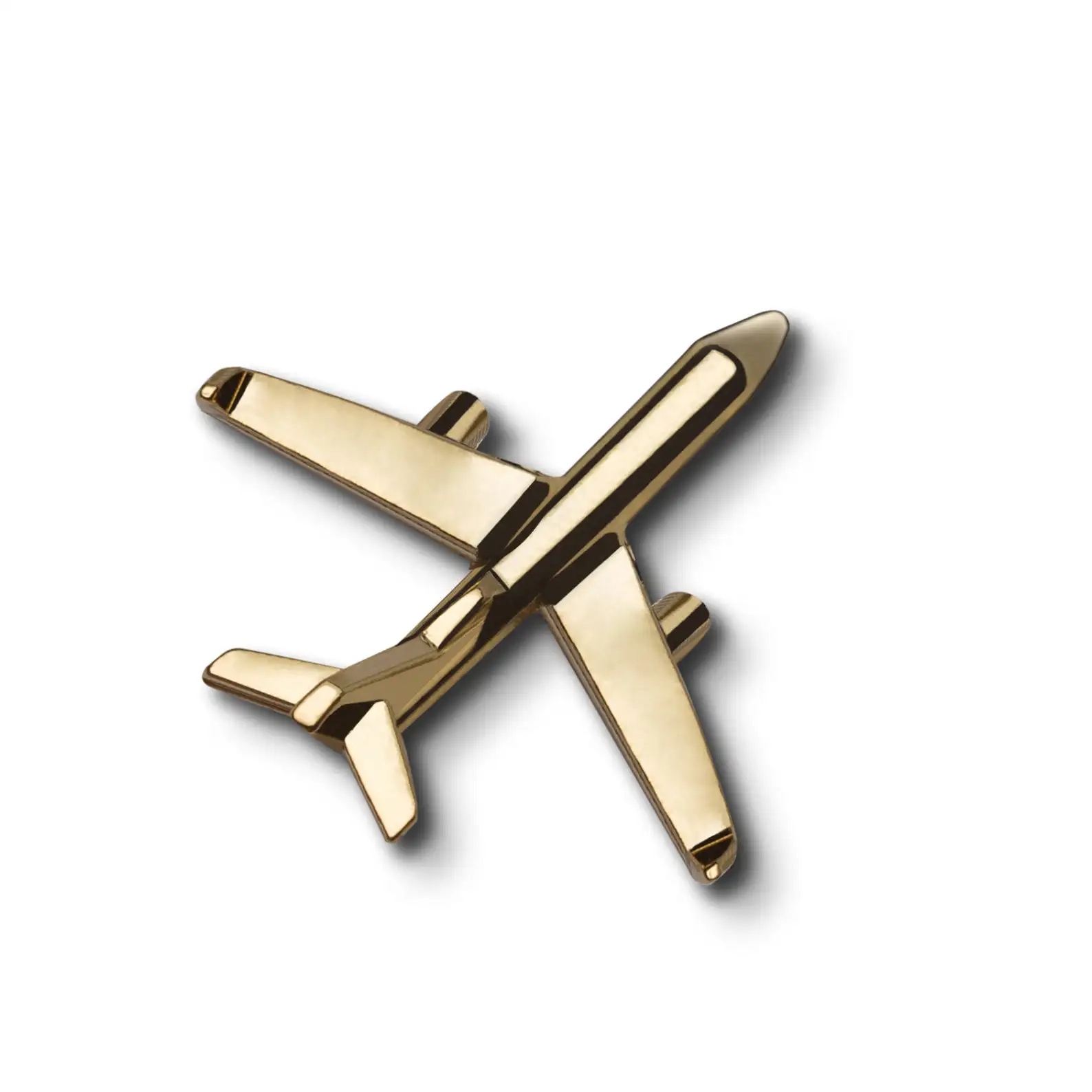 Wholesale manufacture cool metal airplane lapel pins badge cloth accessories fashion golden brooch custom pin airplane