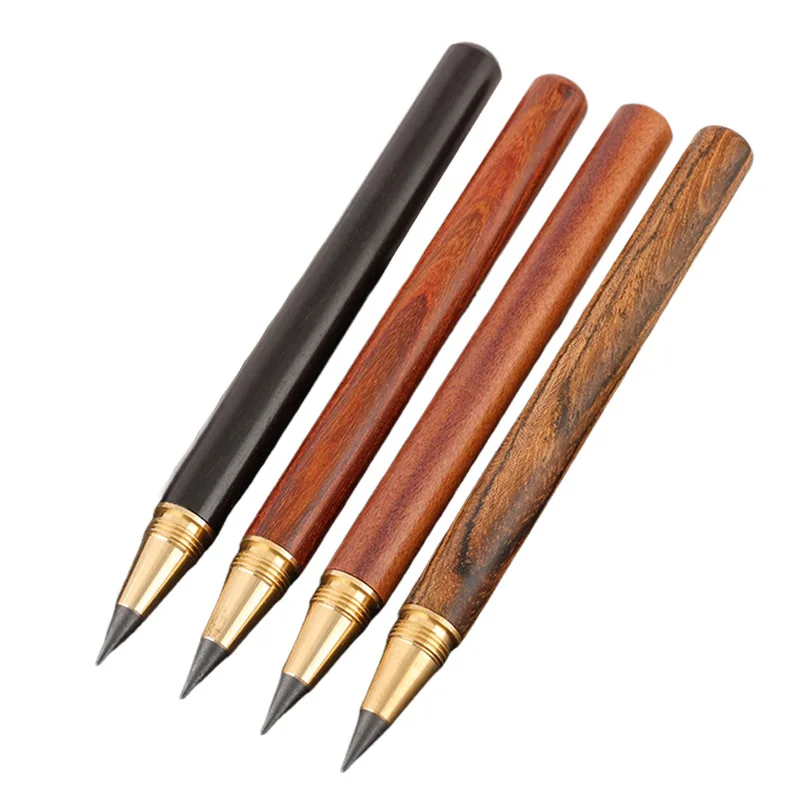 BECOL New Design No Need Sharpened Inkless Pencil Custom Logo Wood  Eternal Pencil With Screwed Cap for Students