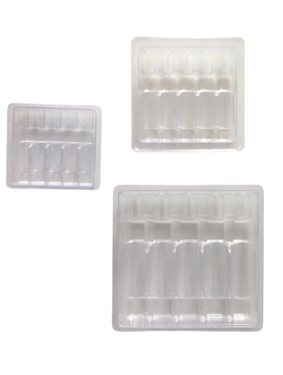 Ecofriendly transparent plastic Ampoule tray disposable medical 3ml vial box blister packs for tablets