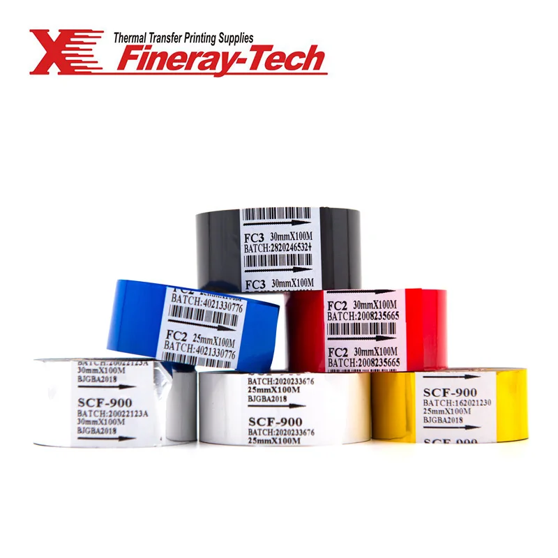 Fineray Brand Expiry Date Printing Coding Foil on Hot Stamping Machine for Date Coding Printing Batch Number on Plastic Bag