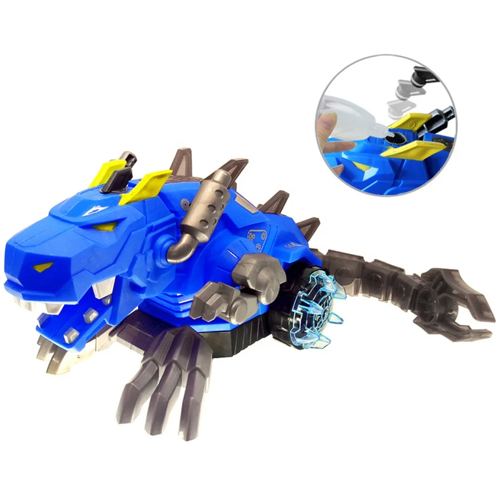 Wholesale new kids small moving battery operated electric spray dinosaur toy with sound and light