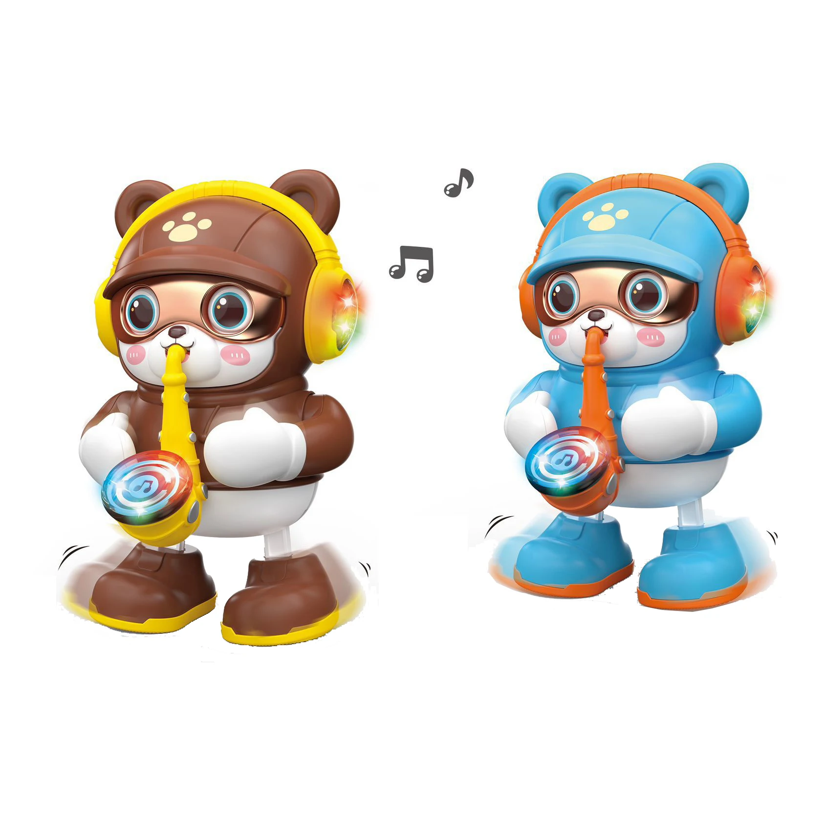 New Cartoon Animal Rocking Lights Music Saxophone Bear Electronic Dancing Baby Toy B/O Robot