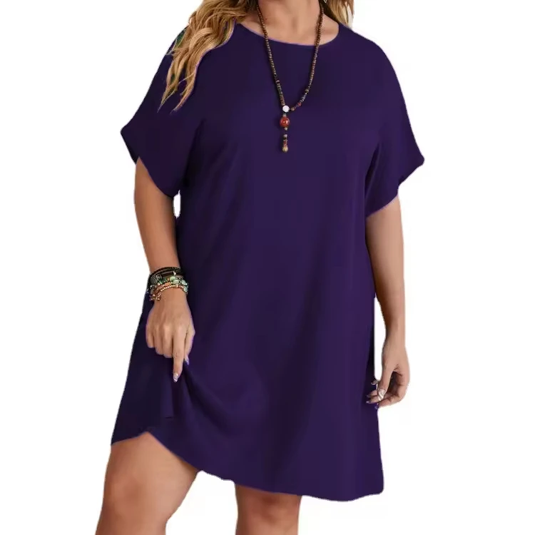 Оптовая продажа XL-5XL плюс размер женская одежда однотонные Свободные повседневные платья; Платье с оборками; длинным рукавом платье миди для дам