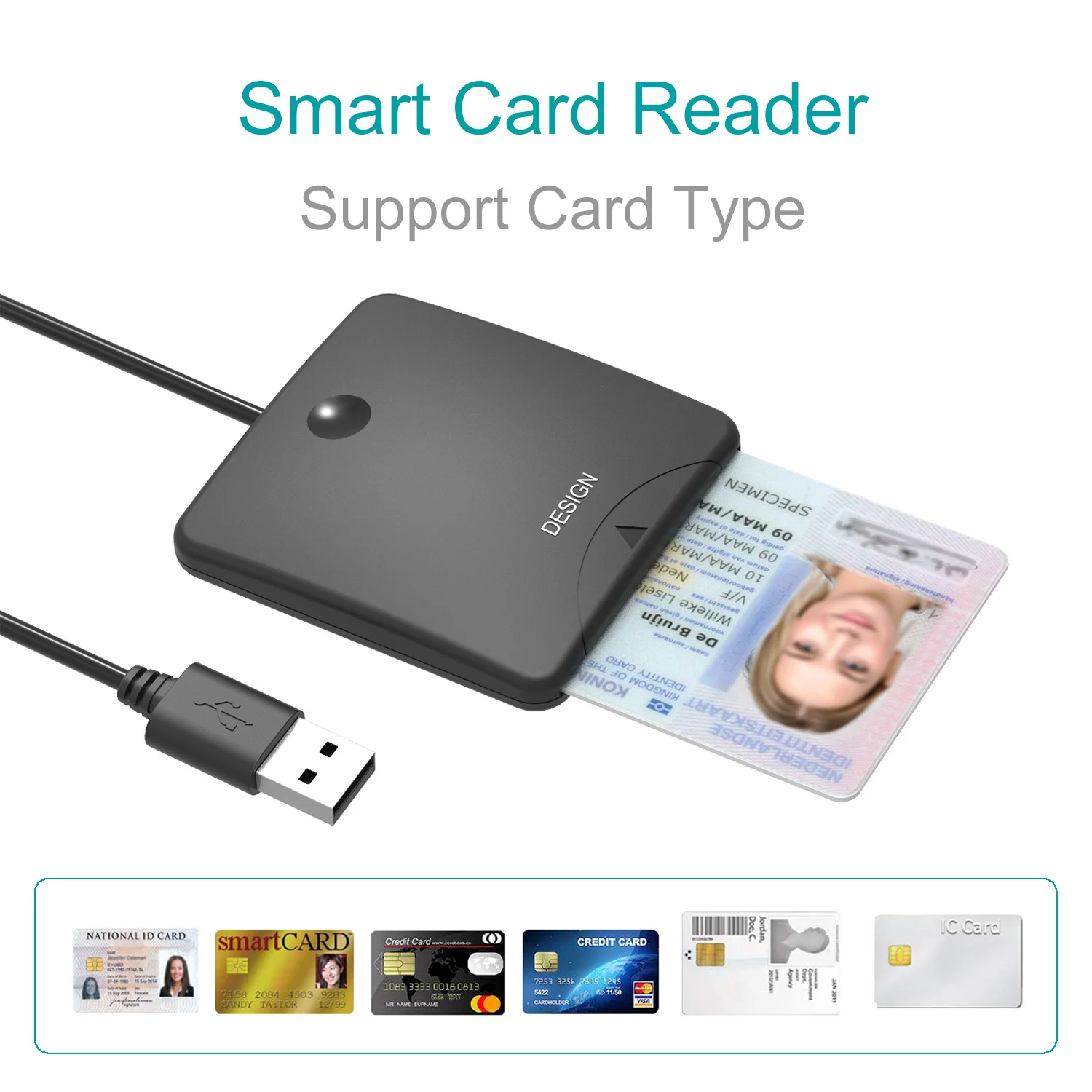  Лидер продаж устройство для чтения смарт-карт Iso 7816 с адаптером Sim-карт