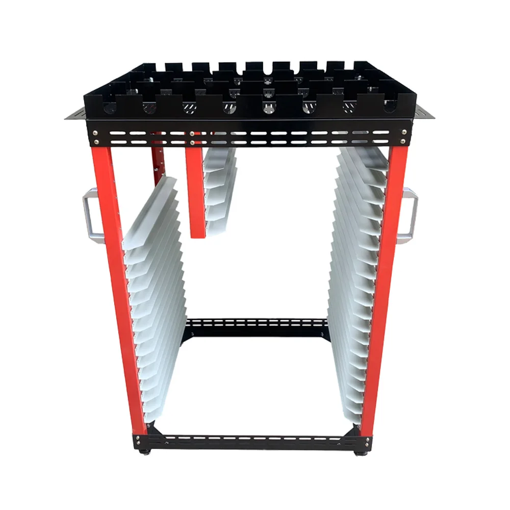 Trolley screen shelving racks screen storage cart screen printing pallet racks