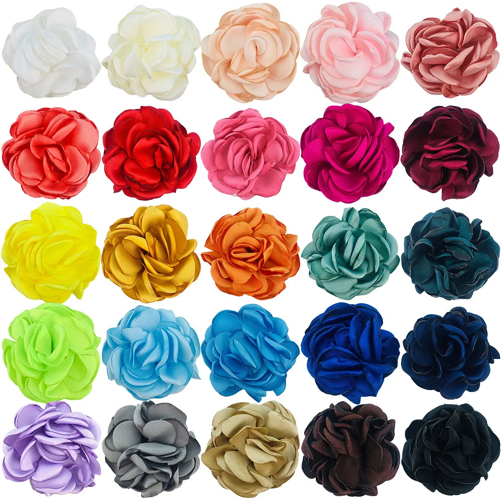 5 см атласная запеченная кромка цветок для DIY аксессуары ручной выпечки бутон кошки собаки украшения головной убор шляпа одежда