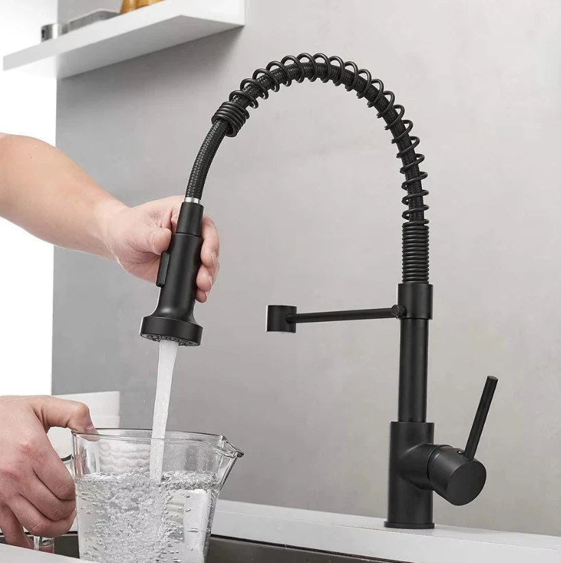 Cheap Pull Out Sprayer Spring Kitchen Mixer Pull Down Stainless Steel Kitchen Faucet