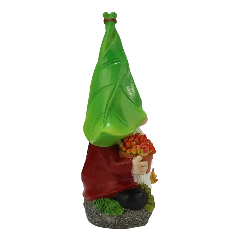 wholesale dwarf statue with solar energy garden gnome with light Garden Little Elf solar function garden decoration