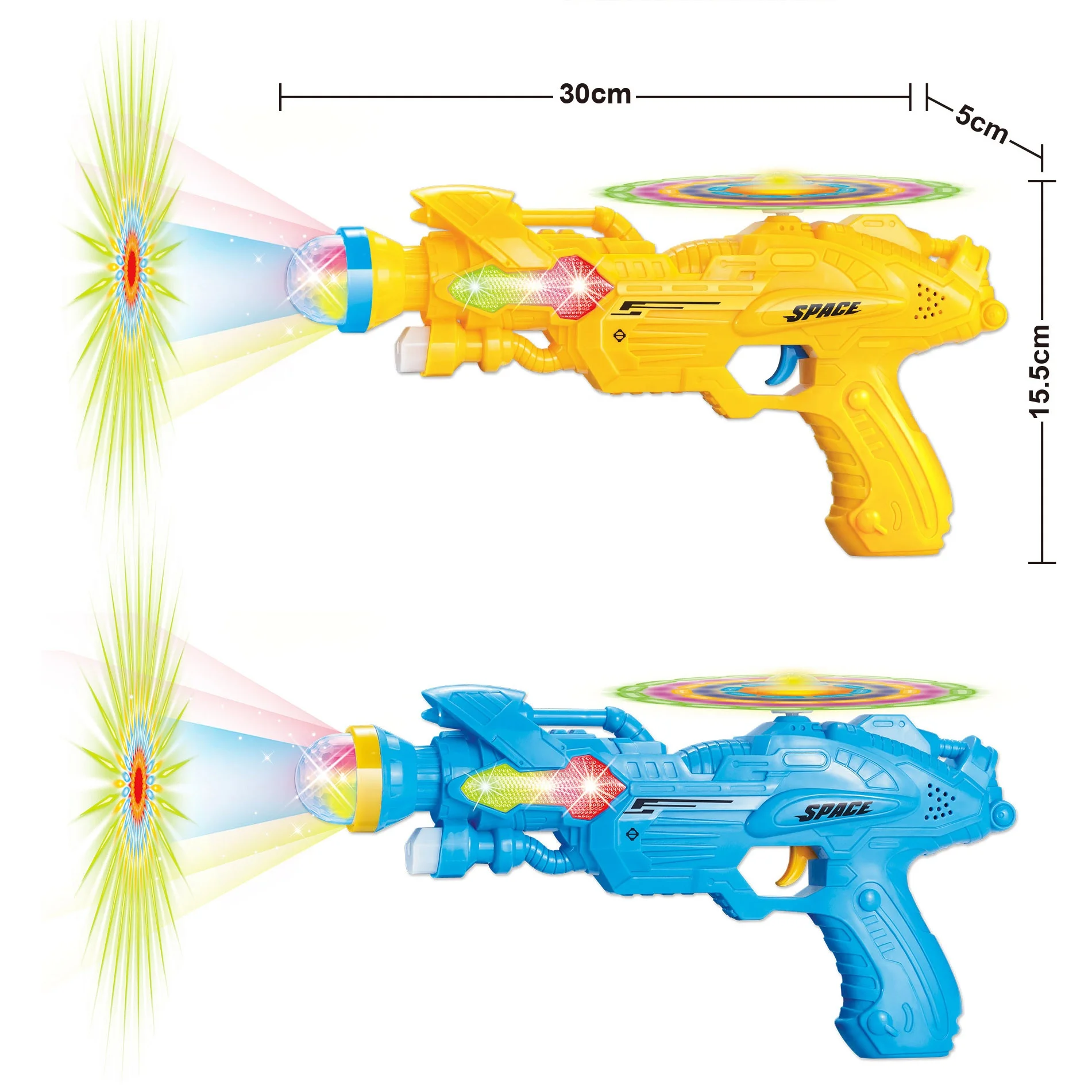 Flashing lights space gun toy for boys battle play games electric musical plastic gun toys
