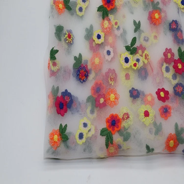 
 Французская швейцарская 3d Тюлевая кружевная ткань с цветочной вышивкой, Высококачественная Тюлевая сетчатая нейлоновая кружевная ткань  