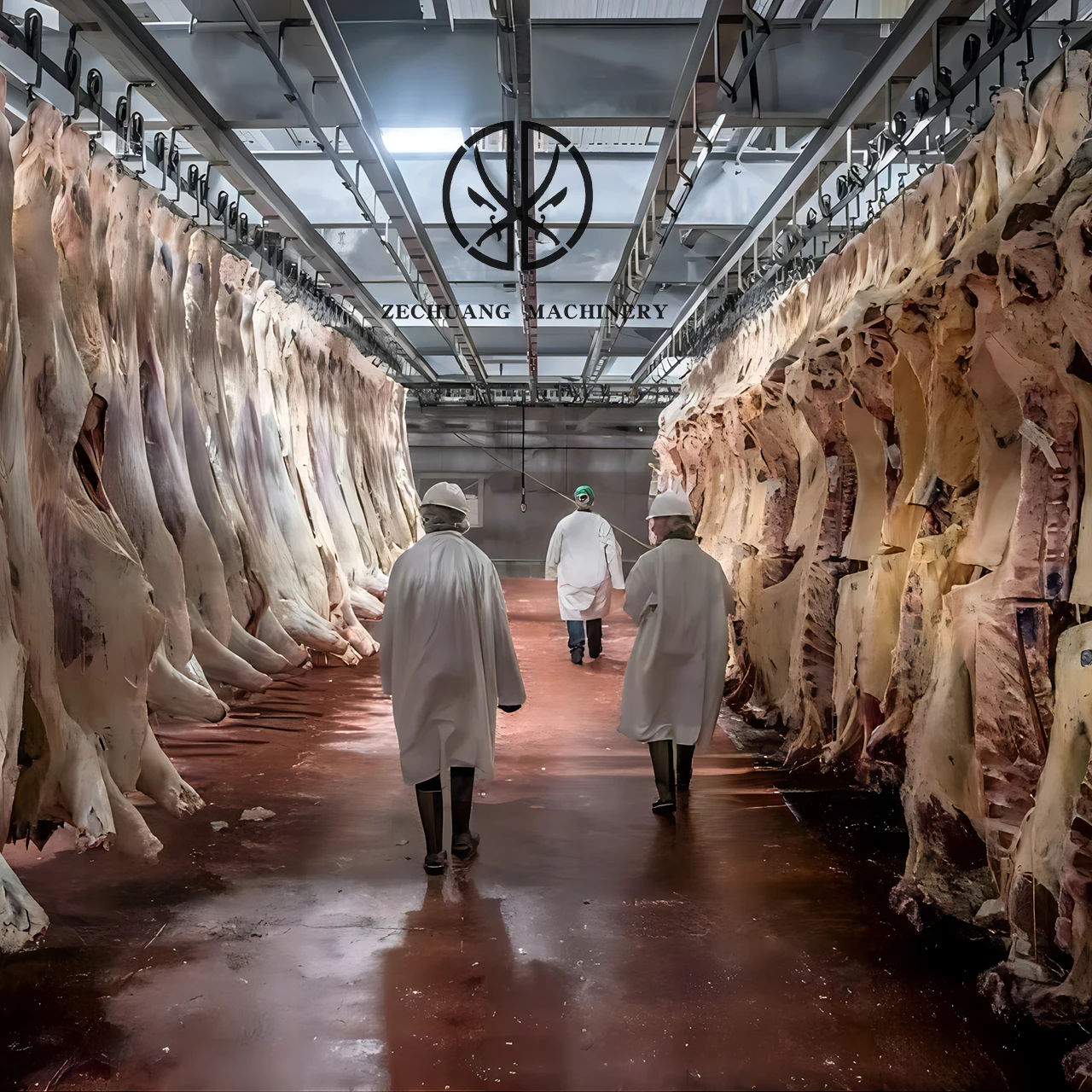 Hot Dip Galvanizing Cow Slaughtering Equipment Cattle Meat Processing  Abattoir Machinery Use Hanging Pulley Hooks