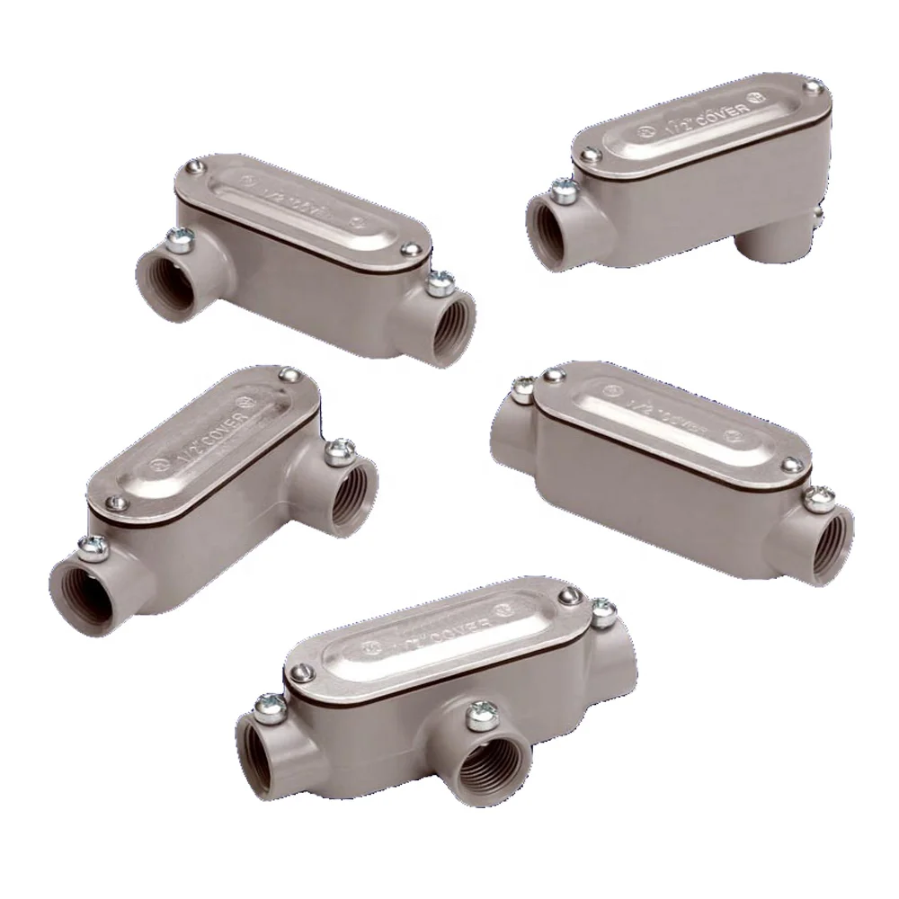 Threaded T Type Conduit Body, Die Cast Aluminum, Stamped Steel Cover