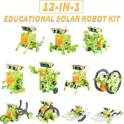 Custom STEM Educational 12 in 1 DIY Energy Self Assembled Solar Power Solar Robots Toys for Kids